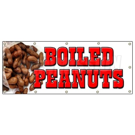 Signmission BOILED PEANUTS BANNER SIGN stand cart hot sign signs fresh Georgia B-120 Boiled Peanuts
